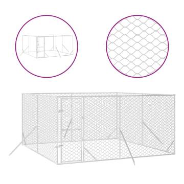 Outdoor Dog Kennel Silver 4x4x2 m - Durable Galvanised Steel