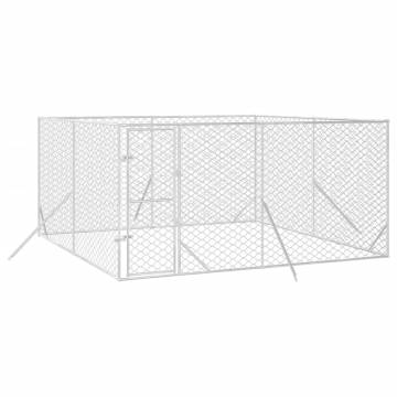 Outdoor Dog Kennel Silver 4x4x2 m - Durable Galvanised Steel