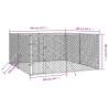 Outdoor Dog Kennel Silver 4x4x2 m - Durable Galvanised Steel