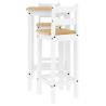 3 Piece Bar Set - White Solid Wood Pine | Hipomarket