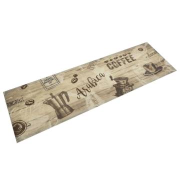 Washable Coffee Brown Kitchen Rug 45x150 cm | Hipo Market