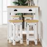 5 Piece Bar Set White Solid Wood Pine Colour white Number of 4 