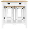 5 Piece Bar Set - White Solid Wood Pine | Hipomarket UK