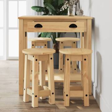 5 Piece Solid Wood Pine Bar Set - Stylish & Practical