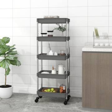 5-Tier Kitchen Trolley Grey - Organize Your Space | Hipo Market