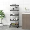 5-Tier Kitchen Trolley Grey 42x29x128 cm Iron and ABS Colour grey 