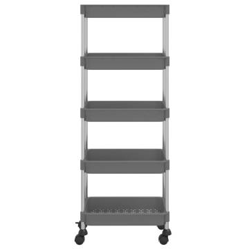 5-Tier Kitchen Trolley Grey - Organize Your Space | Hipo Market