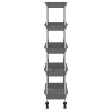 5-Tier Kitchen Trolley Grey - Organize Your Space | Hipo Market