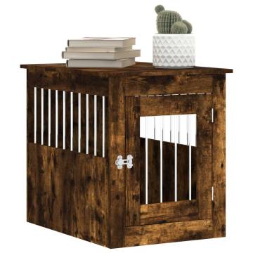 Dog Crate Furniture Smoked Oak - 55x75x65 cm | HipoMarket