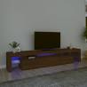 TV Cabinet with LED Lights Brown Oak 215x36.5x40 cm Colour brown oak Quantity in Package 1 Width 215 cm 