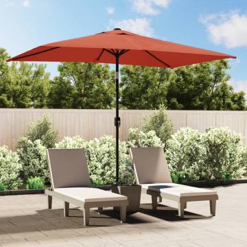 Outdoor Parasol with Metal Pole 300x200 cm - Terracotta Shade