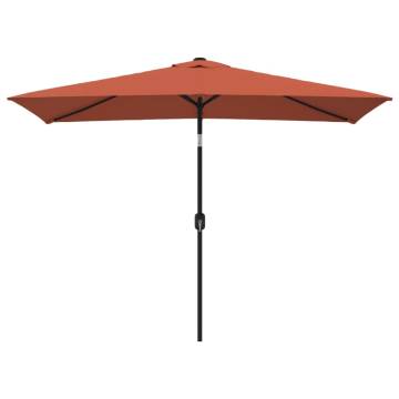 Outdoor Parasol with Metal Pole 300x200 cm - Terracotta Shade