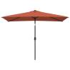 Outdoor Parasol with Metal Pole 300x200 cm - Terracotta Shade