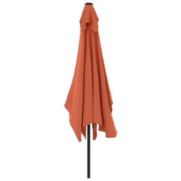 Outdoor Parasol with Metal Pole 300x200 cm - Terracotta Shade