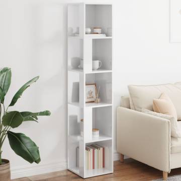 Stylish High Gloss White Corner Cabinet | 33x33 cm