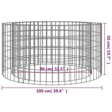 Gabion Fire Pit Ø 100 cm Galvanised Iron - Durable & Stylish