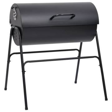 Barrel Grill with 2 Cooking Grids - Heavy-Duty BBQ - 80x95 cm