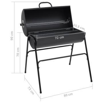 Barrel Grill with 2 Cooking Grids - Heavy-Duty BBQ - 80x95 cm