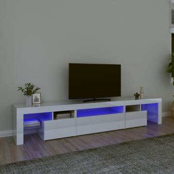 LED TV Cabinet High Gloss White - Modern Design | HipoMarket