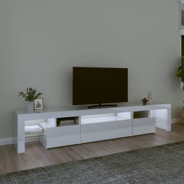 LED TV Cabinet High Gloss White - Modern Design | HipoMarket