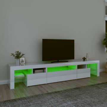 LED TV Cabinet High Gloss White - Modern Design | HipoMarket