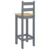 3 Piece Bar Set Grey Solid Wood Pine - Hipomarket