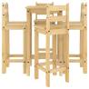 5 Piece Solid Wood Pine Bar Set - Stylish & Comfortable