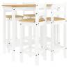 5 Piece White Bar Set - Solid Pine Wood | Hipo Market