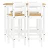 5 Piece White Bar Set - Solid Pine Wood | Hipo Market