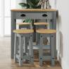 5 Piece Bar Set Grey Solid Wood Pine Colour grey Number of 4 