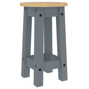 5 Piece Bar Set - Grey Solid Wood Pine | Hipo Market