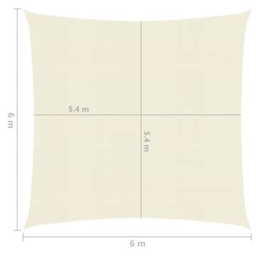 Sunshade Sail 6x6 m Cream - Protect Your Outdoor Space