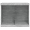 Modern Sideboard with LED Lights - Concrete Grey 81x37x67 cm