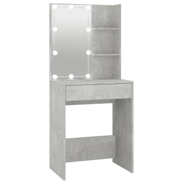 Dressing Table with LED - Concrete Grey - 60x40x140 cm