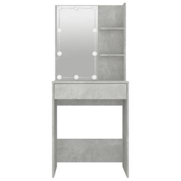 Dressing Table with LED - Concrete Grey - 60x40x140 cm