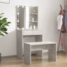 Dressing Table Set with LED Concrete Grey Engineered Wood Colour concrete grey Size 60 x 40 x 140 cm Quantity in Package 1 