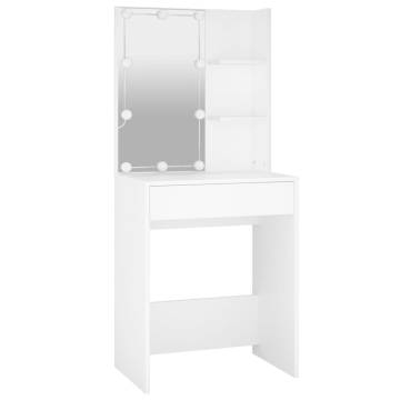 Stylish White Dressing Table with LED - 60x40x140 cm