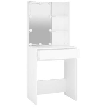 Stylish White Dressing Table with LED - 60x40x140 cm