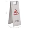 Folding Wet Floor Sign - Stainless Steel Caution Sign