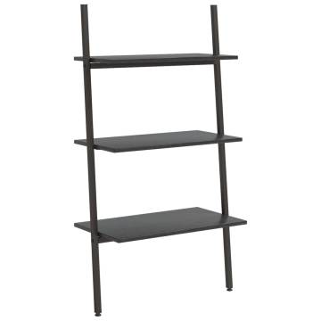 3-Tier Leaning Shelf Black | Space-Saving Storage Solution