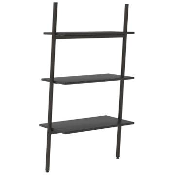 3-Tier Leaning Shelf Black | Space-Saving Storage Solution