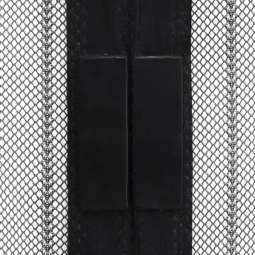 Insect Door Curtains - 2 Pcs Black 220x100 cm with Magnet Blocks