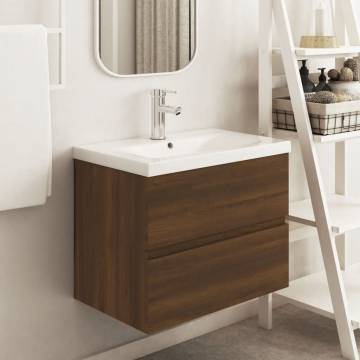 Sink Cabinet Brown Oak 60x38.5 cm - Stylish Bathroom Storage