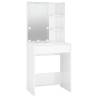 LED High Gloss White Dressing Table - 60x40x140 cm