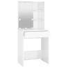 LED High Gloss White Dressing Table - 60x40x140 cm