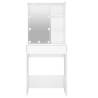 LED High Gloss White Dressing Table - 60x40x140 cm