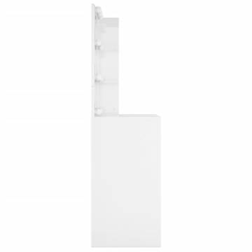 LED High Gloss White Dressing Table - 60x40x140 cm