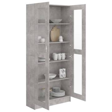 Vitrine Cabinet Concrete Grey 82.5x30.5 cm - Hipomarket UK