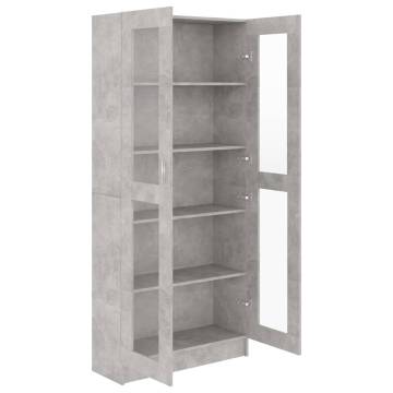 Vitrine Cabinet Concrete Grey 82.5x30.5 cm - Hipomarket UK