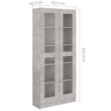 Vitrine Cabinet Concrete Grey 82.5x30.5 cm - Hipomarket UK